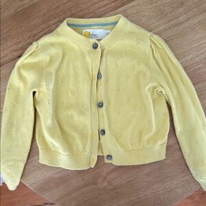 MiniBoden Girls Yellow Cardigan 2-3Y